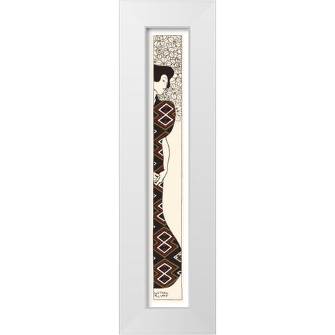 Silhouette 2 White Modern Wood Framed Art Print by Klimt, Gustav