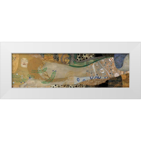 Sea Serpents I White Modern Wood Framed Art Print by Klimt, Gustav