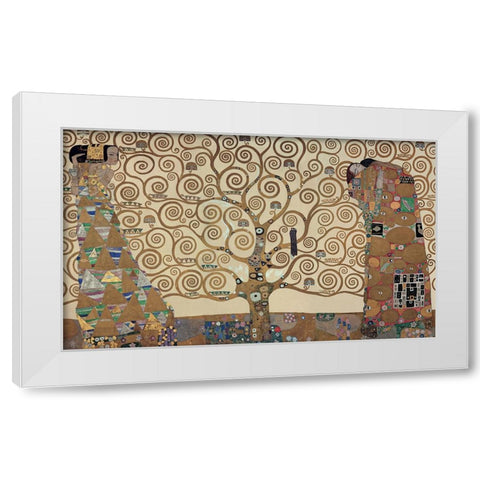 The Tree of Life - Stoclet F White Modern Wood Framed Art Print by Klimt, Gustav