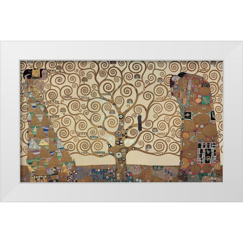 The Tree of Life - Stoclet F White Modern Wood Framed Art Print by Klimt, Gustav