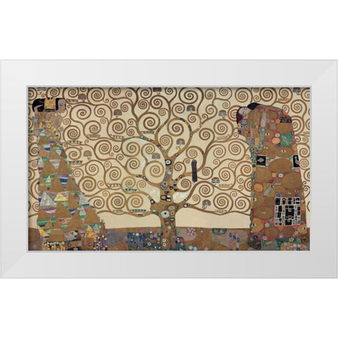 The Tree of Life - Stoclet Fri White Modern Wood Framed Art Print by Klimt, Gustav