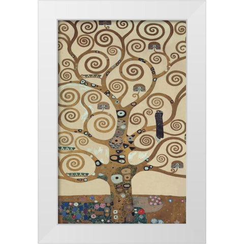 The Tree of Life White Modern Wood Framed Art Print by Klimt, Gustav