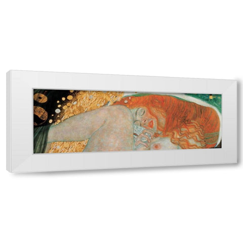 Danae White Modern Wood Framed Art Print by Klimt, Gustav