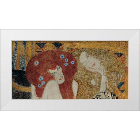 Beethoven Frieze White Modern Wood Framed Art Print by Klimt, Gustav