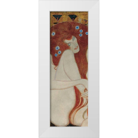 Beethoven Frieze White Modern Wood Framed Art Print by Klimt, Gustav