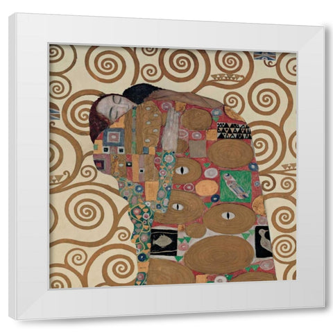 Fulfillment White Modern Wood Framed Art Print by Klimt, Gustav