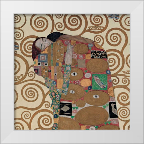 Fulfillment White Modern Wood Framed Art Print by Klimt, Gustav