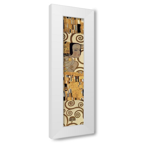 Klimt Panel III White Modern Wood Framed Art Print by Klimt, Gustav