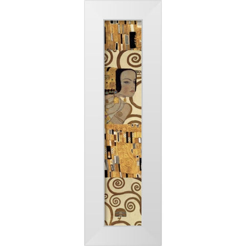 Klimt Panel III White Modern Wood Framed Art Print by Klimt, Gustav