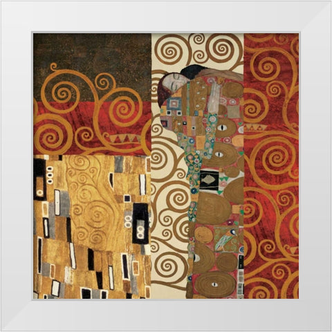 Klimt Details White Modern Wood Framed Art Print by Klimt, Gustav