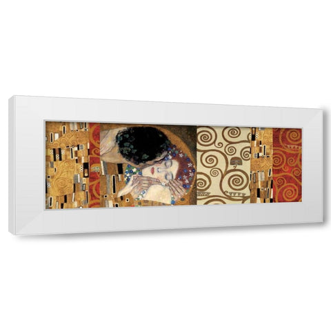 Klimt Deco-The Kiss White Modern Wood Framed Art Print by Klimt, Gustav