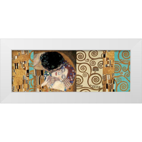 Klimt II 150th Anniversary - The Kiss White Modern Wood Framed Art Print by Klimt, Gustav