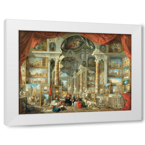 Vedute di Roma moderna White Modern Wood Framed Art Print by Panini, Giovanni Paolo