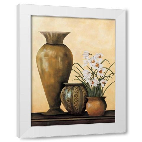 Still Life with White Flowers White Modern Wood Framed Art Print by Brighton, Grace