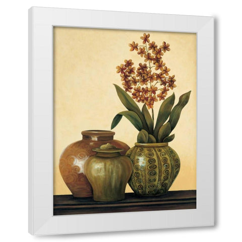 Still Life with Red Flowers White Modern Wood Framed Art Print by Brighton, Grace