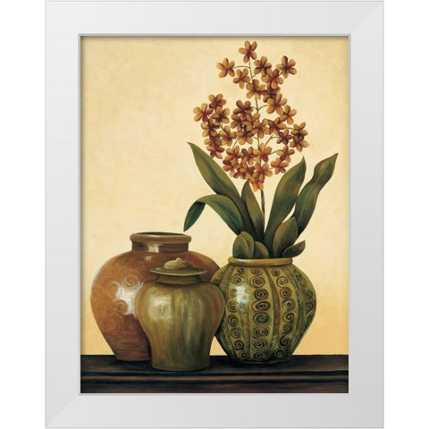 Still Life with Red Flowers White Modern Wood Framed Art Print by Brighton, Grace