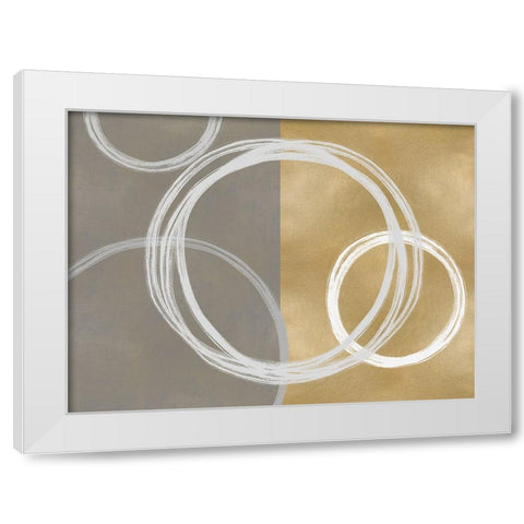 Unity White on Gold II White Modern Wood Framed Art Print by Harris, Natalie