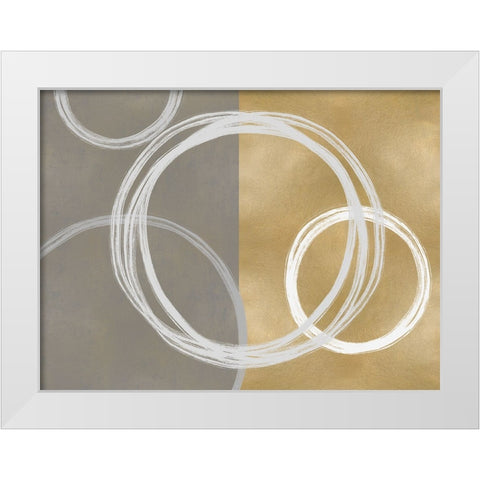 Unity White on Gold II White Modern Wood Framed Art Print by Harris, Natalie