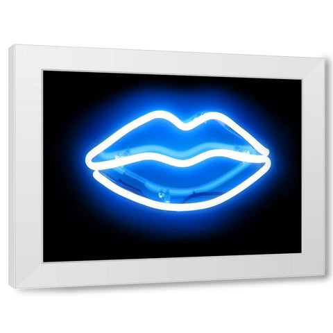 Neon Lips BB White Modern Wood Framed Art Print by Carr, Hailey