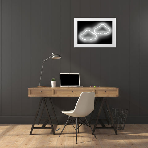 Neon Clouds WB White Modern Wood Framed Art Print by Carr, Hailey