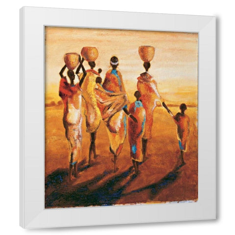 Meres et enfants White Modern Wood Framed Art Print by Beaumont, Jaques