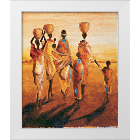 Meres et enfants White Modern Wood Framed Art Print by Beaumont, Jaques
