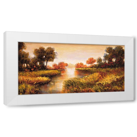 Pond at Daybreak White Modern Wood Framed Art Print by Leonard, Jeffrey