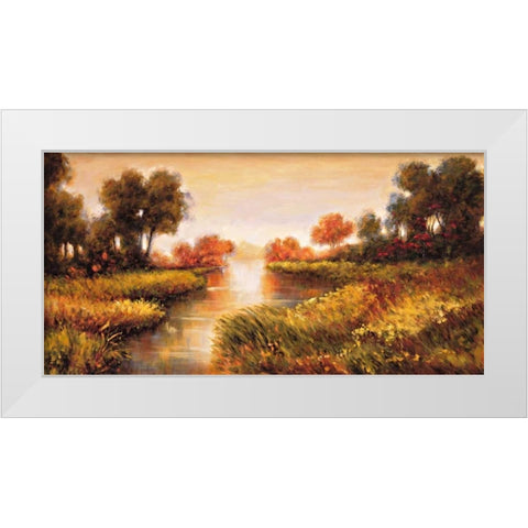 Pond at Daybreak White Modern Wood Framed Art Print by Leonard, Jeffrey