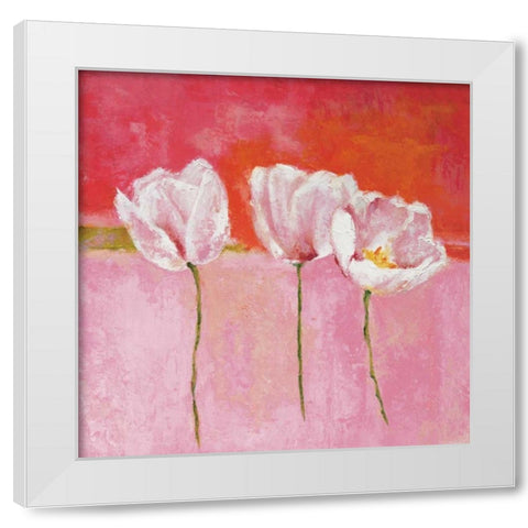 Fleurs en rose II White Modern Wood Framed Art Print by Herbert, Isabelle