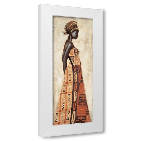 Femme Africaine I White Modern Wood Framed Art Print by Leconte, Jacques