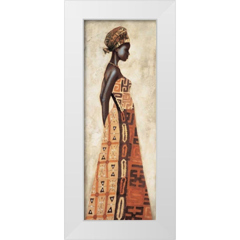 Femme Africaine I White Modern Wood Framed Art Print by Leconte, Jacques