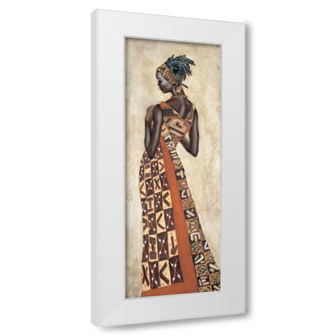 Femme Africaine II White Modern Wood Framed Art Print by Leconte, Jacques