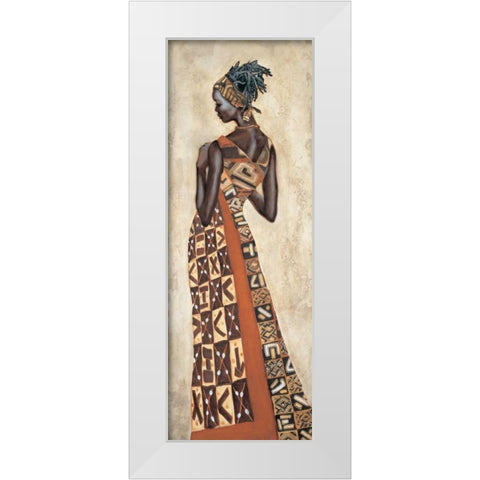 Femme Africaine II White Modern Wood Framed Art Print by Leconte, Jacques