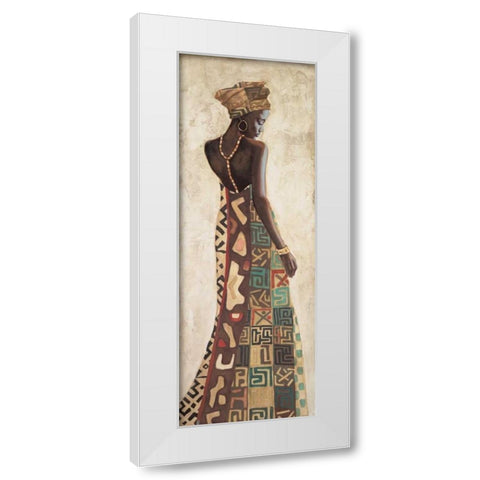 Femme Africaine III White Modern Wood Framed Art Print by Leconte, Jacques
