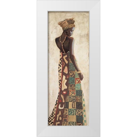 Femme Africaine III White Modern Wood Framed Art Print by Leconte, Jacques