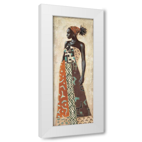 Femme Africaine IV White Modern Wood Framed Art Print by Leconte, Jacques