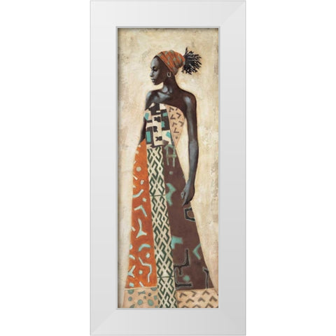 Femme Africaine IV White Modern Wood Framed Art Print by Leconte, Jacques
