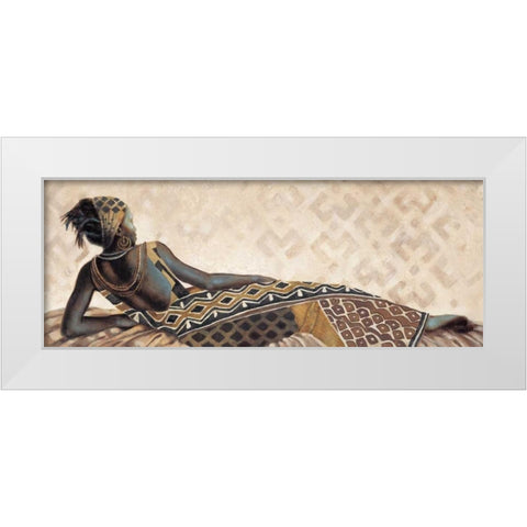 Femme Africaine V White Modern Wood Framed Art Print by Leconte, Jacques