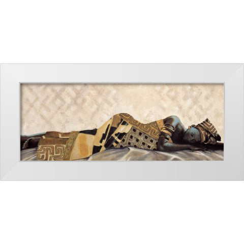 Femme Africaine VI White Modern Wood Framed Art Print by Leconte, Jacques