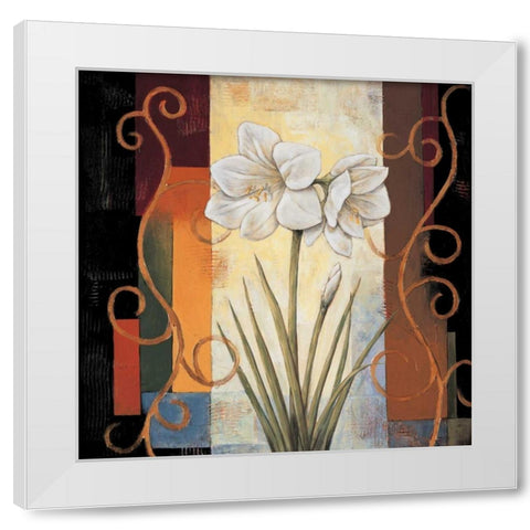 Amaryllis White Modern Wood Framed Art Print by Deveraux, Jill