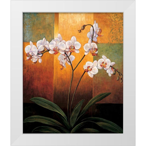 Orchids White Modern Wood Framed Art Print by Deveraux, Jill