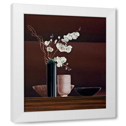 Ikebana I White Modern Wood Framed Art Print by Ross, Yuki