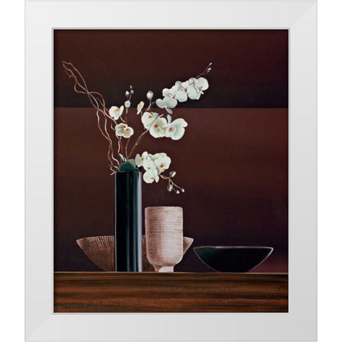 Ikebana I White Modern Wood Framed Art Print by Ross, Yuki