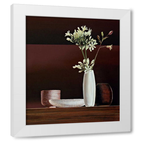 Ikebana II White Modern Wood Framed Art Print by Ross, Yuki