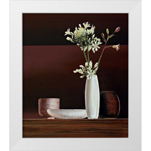 Ikebana II White Modern Wood Framed Art Print by Ross, Yuki