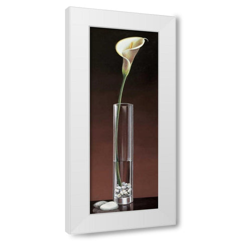 Calla Haiku White Modern Wood Framed Art Print by Ross, Yuki