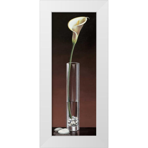 Calla Haiku White Modern Wood Framed Art Print by Ross, Yuki