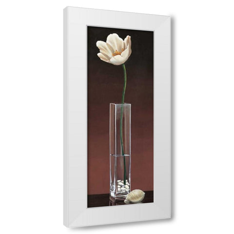 Tulip Haiku White Modern Wood Framed Art Print by Ross, Yuki
