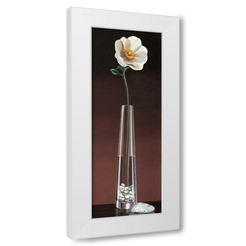 Anemone Haiku White Modern Wood Framed Art Print by Ross, Yuki