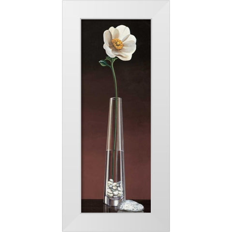 Anemone Haiku White Modern Wood Framed Art Print by Ross, Yuki